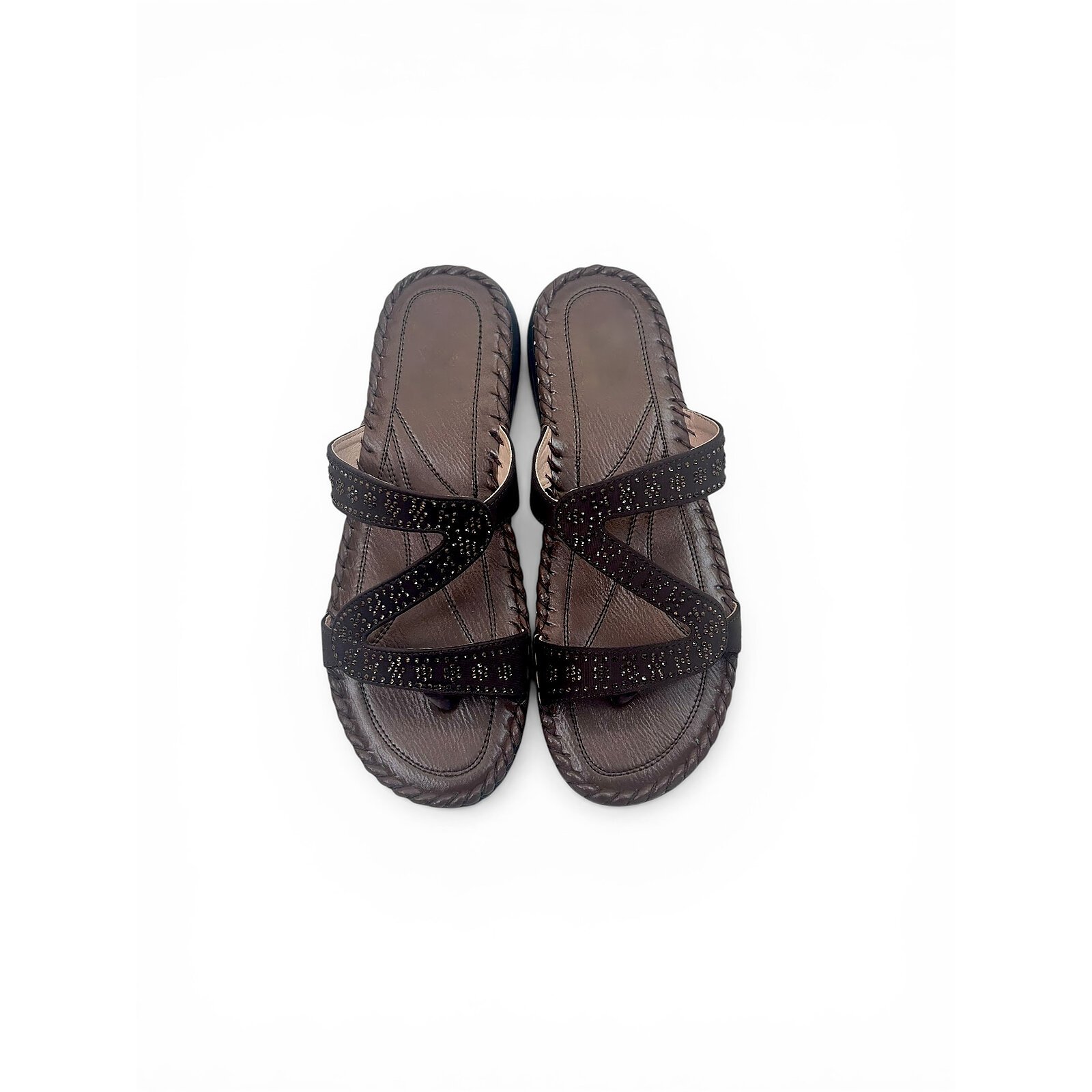 Coffee Embellished Toe-Post Comfort Sandals for Women – Urbantoes - Image 2