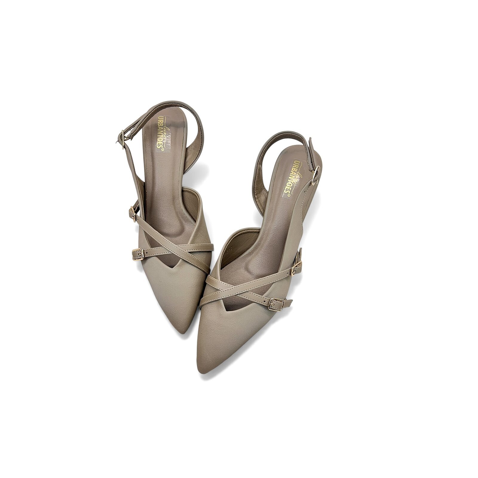 Beige Pointed Toe Slingback Kitten Heels for Women – Urbantoes India - Image 5