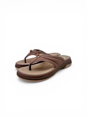 brown comfort toe post sandals