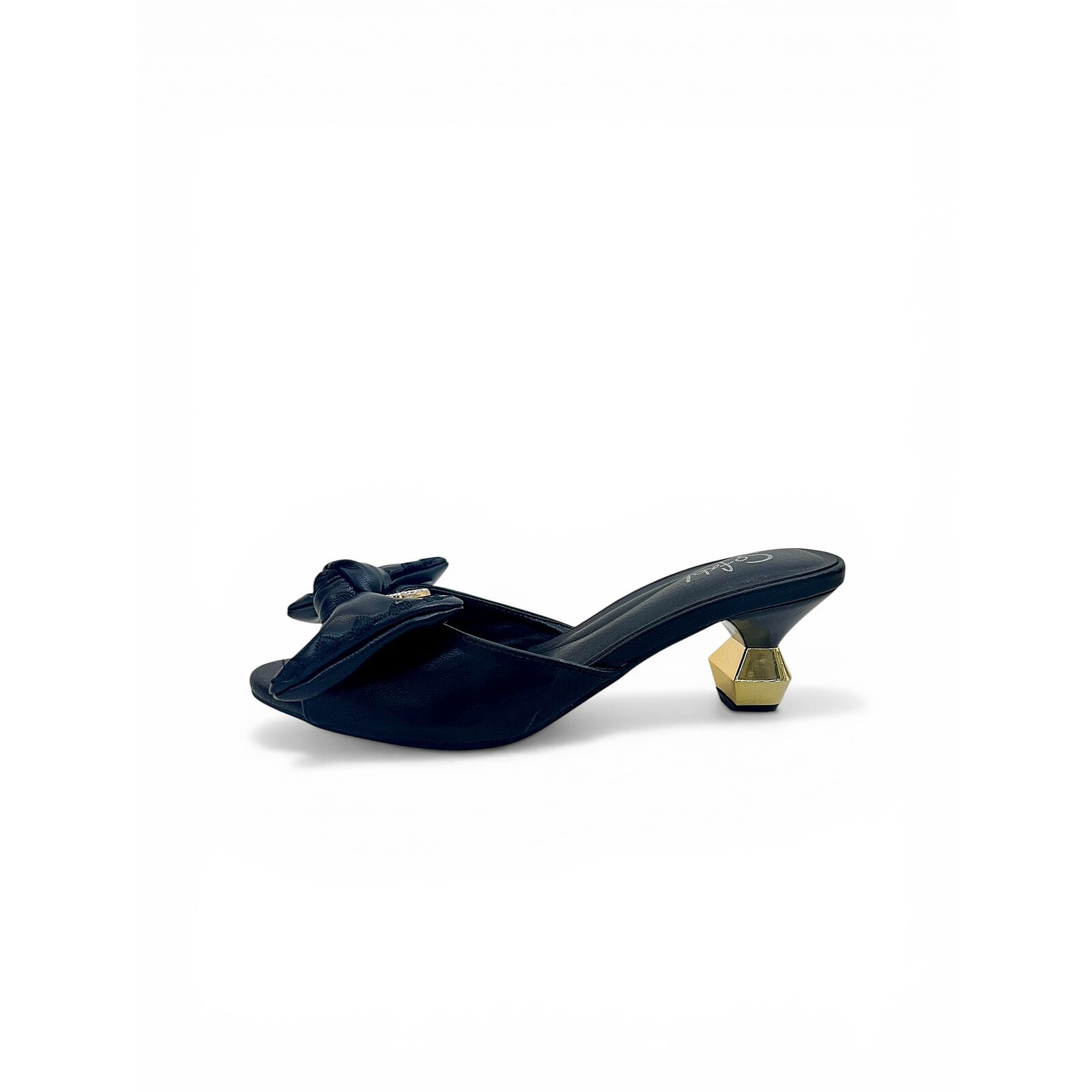 Black Bow Detail Slip-On Statement Heels for Women – Urbantoes India - Image 3