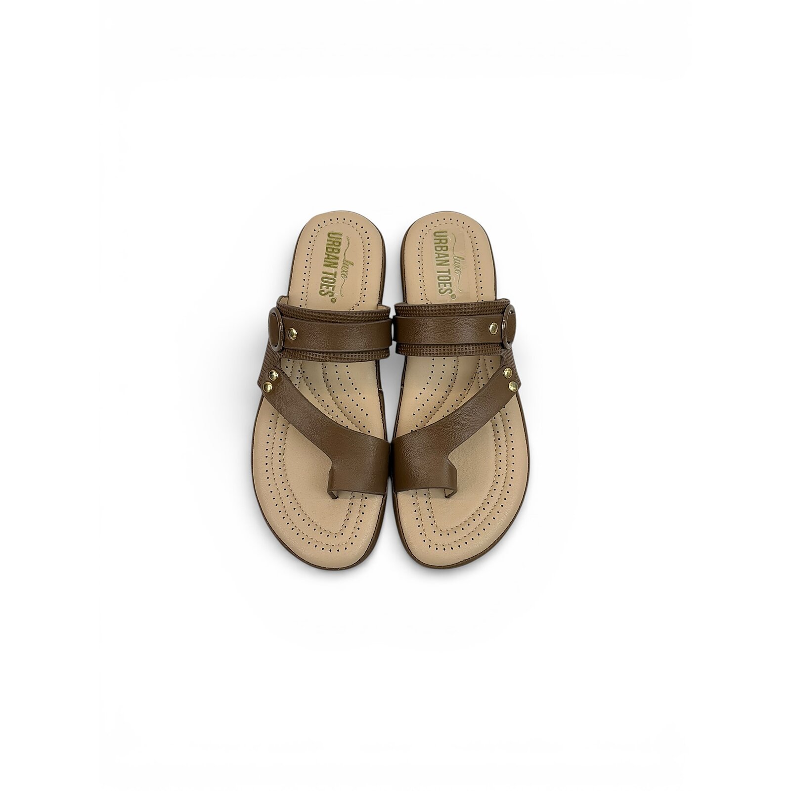 Brown Cushioned Toe-Post Comfort Sandals for Women – Urbantoes India - Image 2