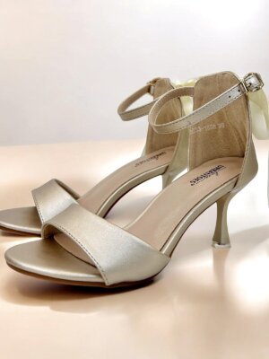 soft gold ankle strap heels