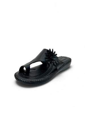 black comfort toe ring sandals for women