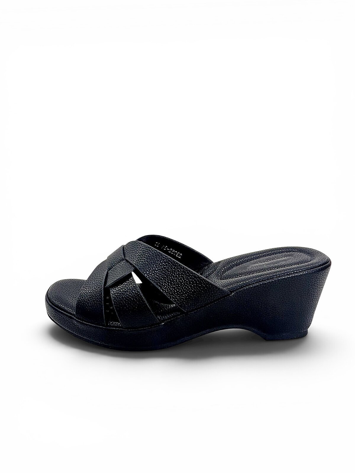 black wedge slippers for women