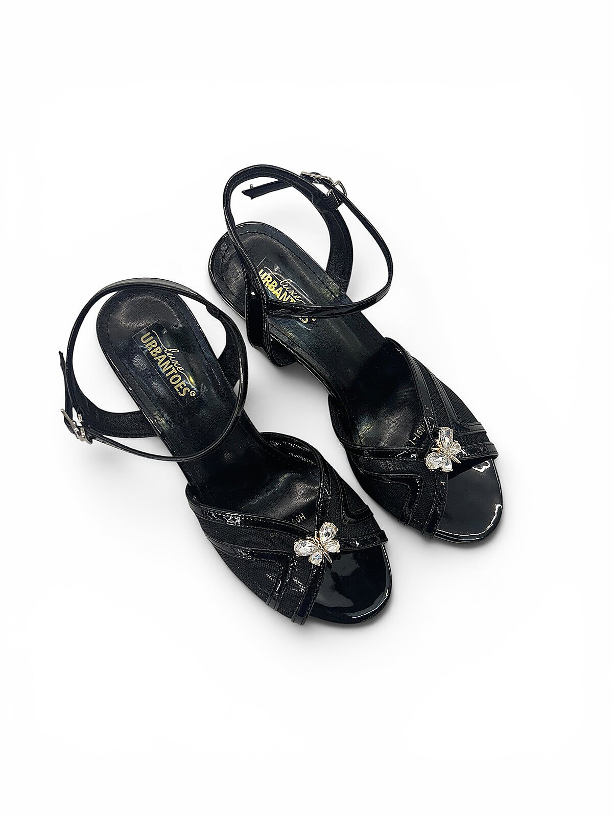 Black Kitten Heels for Women with Mesh Design & Ankle Strap | UrbanToes - Image 3
