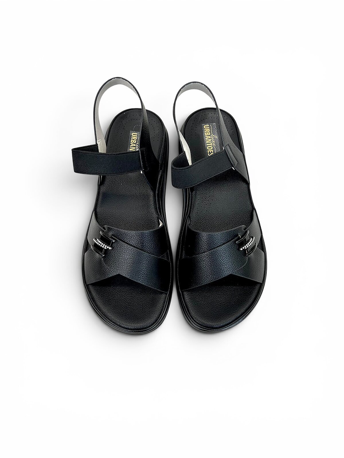 Black Comfort Sandals for Women Daily Wear | UrbanToes - Image 3