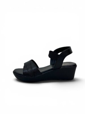 black comfort wedge sandals for women