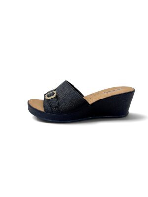 Black wedge sandals for women daily wear