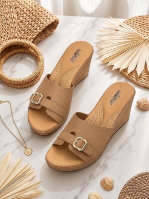 Brown wedge sandals for women daily wear