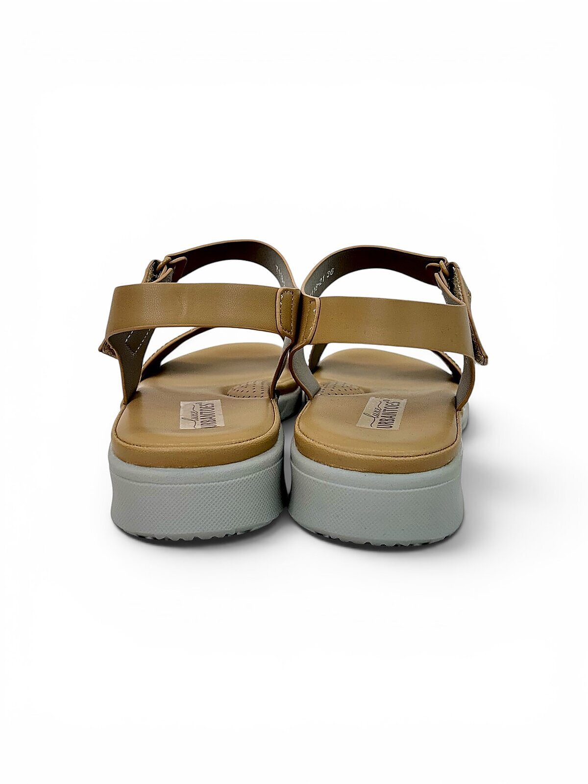Tan Comfort Wedge Sandals for Women with Rhinestone Strap | UrbanToes - Image 4