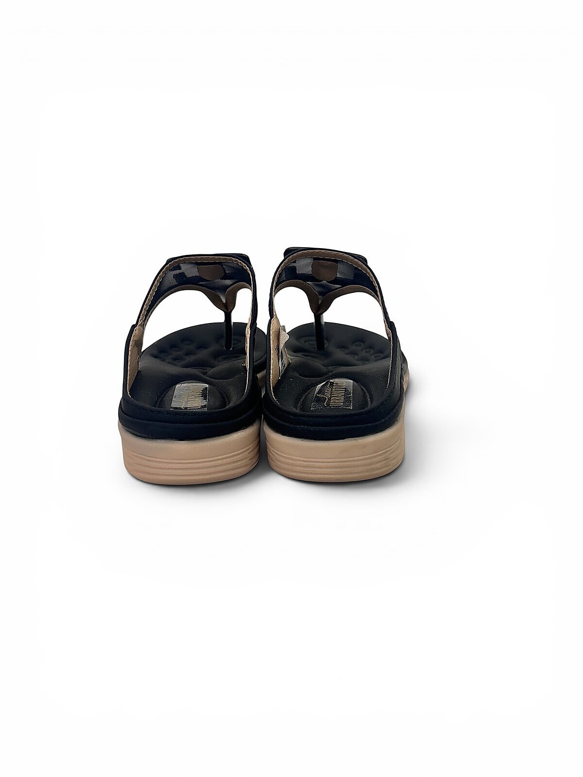 Black Wedge Toe-Post Sandals for Women - Image 5