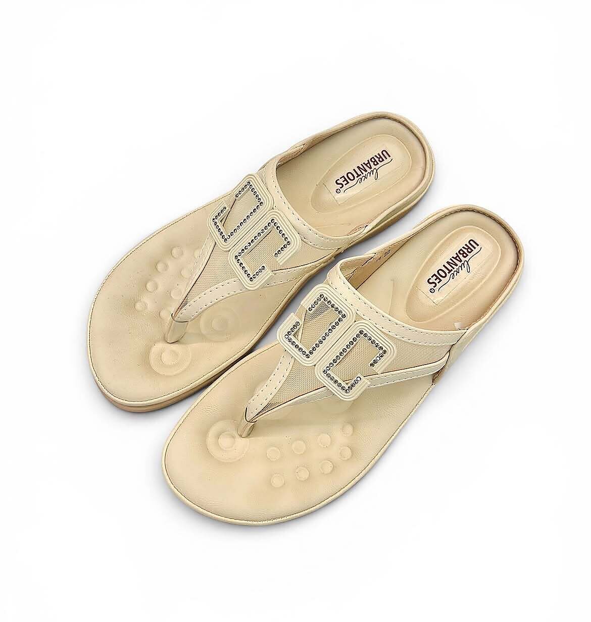Beige Platform Toe-Post Sandals for Women - Image 5